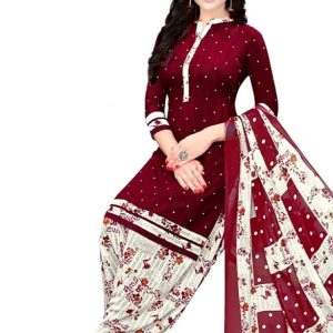Unstitched Crepe Salwar Suit Material Printed