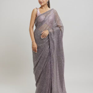 Regal Purple Sequin Saree